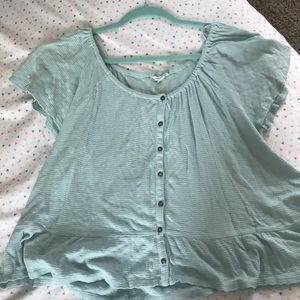 waffle knit blouse.